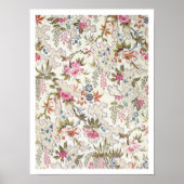 フローラ流れ付き絹素材のデザイン ポスター (正面)