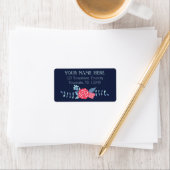 フローラ海軍とピンク差出人住所ラベル ラベル (インサイチュ)