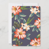 フローラ海軍と金ゴールドヴィンテージ結婚式 招待状 (裏面)