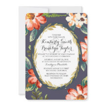 フローラ海軍と金ゴールドヴィンテージ結婚式