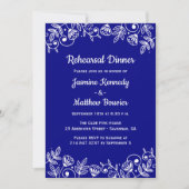 フローラ海軍リハーサルディナーウェディングフラワーズブルー 招待状 (正面)