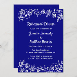 フローラ海軍リハーサルディナーウェディングフラワーズブルー 招待状