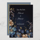 フローラ海軍結婚式招待状 招待状 (正面/裏面)