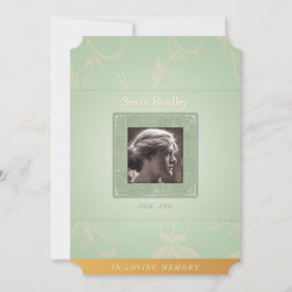 フローラ淡い色のグリーン愛するメモリテンプレート招待状 招待状