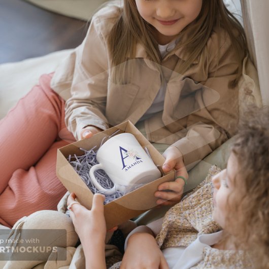 フローラ淡い色のピンクウォーターカラーズブーケモノグラム マグカップ