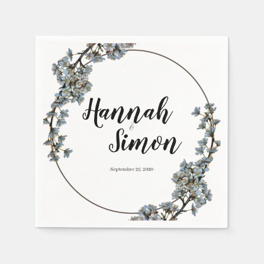 フローラ淡い色のヴィンテージラ結婚ベンダー スタンダードカクテルナプキン (正面)