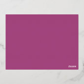 フローラ深いカラー誕生日金箔招待状 箔シーズンポストカード (裏面)