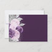 フローラ深いパープルシルバーミールチョイス結婚ズ 出欠カード (裏面)
