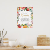 フローラ深夜おむつ赤ちゃんシャワー標識 ポスター (キッチン)