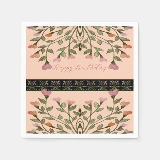 フローラ混合エレガント スタンダードカクテルナプキン (正面)