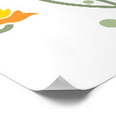 フローラ渦巻きパターン(オレンジと黄色の花) ポスター (角)