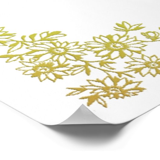 フローラ渦巻き飾縁どり婚宴サイン ポスター (角)