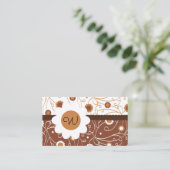 フローラ渦巻形のモノグラム名刺 名刺 (スタンド正面)