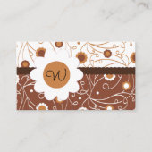 フローラ渦巻形のモノグラム名刺 名刺 (正面)