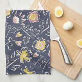 フローラ渦 キッチンタオル (四つ折り)