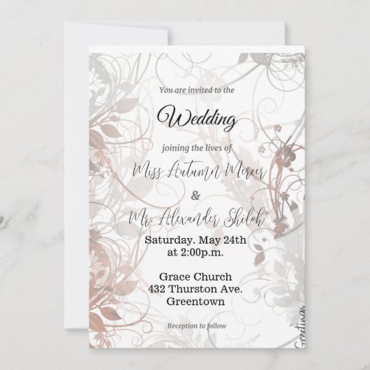 フローラ渦 – 結婚式招待状 招待状 (正面)