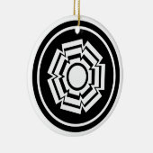 フローラ溝オーナメント、白黒 セラミックオーナメント (右)