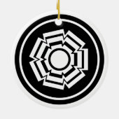 フローラ溝オーナメント、白黒 セラミックオーナメント (裏面)