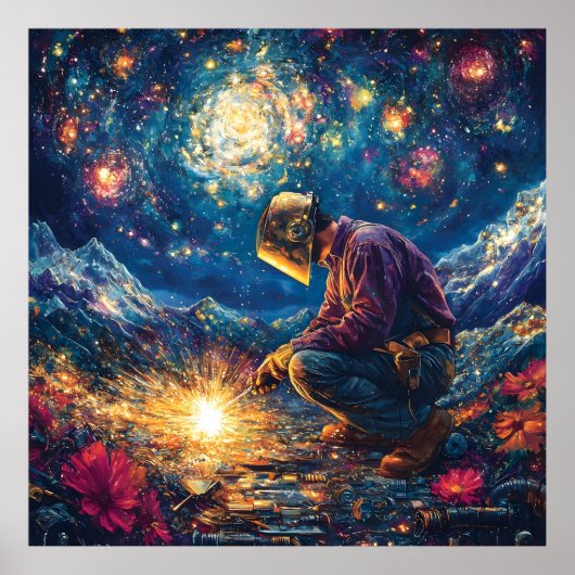 フローラ溶接機抽象芸術溶接鮮やか術 ポスター (正面)