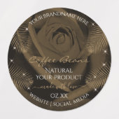 フローラ濃い茶色のオレンジと黄色の製品ラベル ラベル (デザイン1)