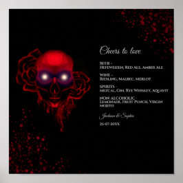 フローラ濃厚なゴシックスカルドリンクのメニューの看板 ポスター