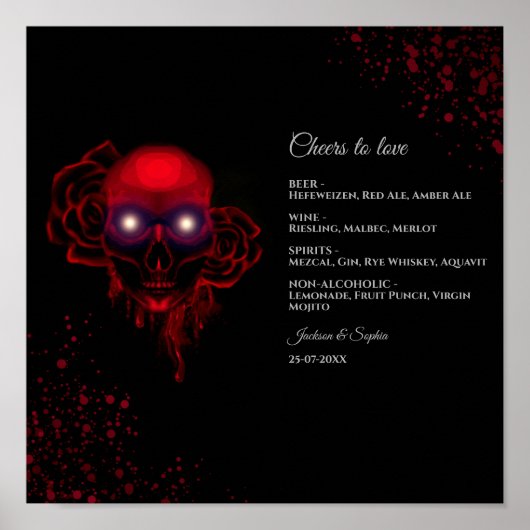 フローラ濃厚なゴシックスカルドリンクのメニューの看板 ポスター (正面)