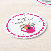 フローラ灌水缶バレンタインID735 ラウンドペーパーコースター (アングル)