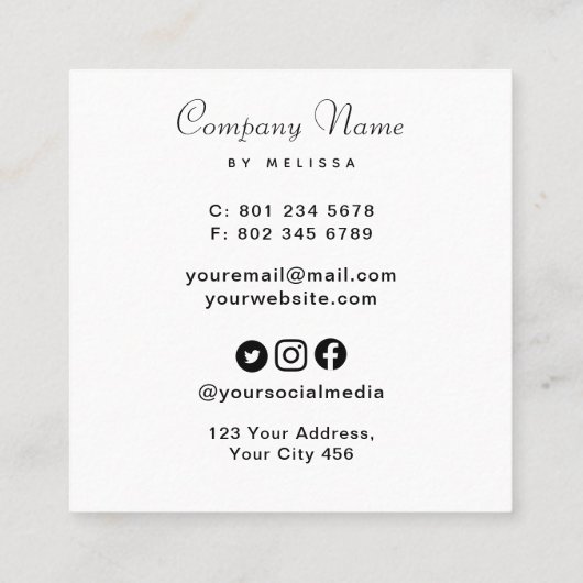 フローラ灯 スクエア名刺 (裏面)