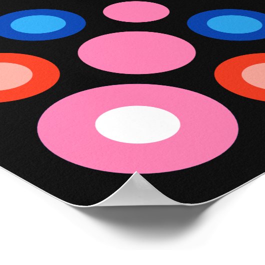 フローラ点々のあるマンダラレトロヒッパイドット ポスター (角)