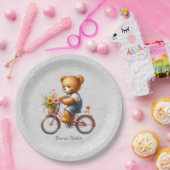 フローラ熊紙プレート ペーパープレート (パーティー)