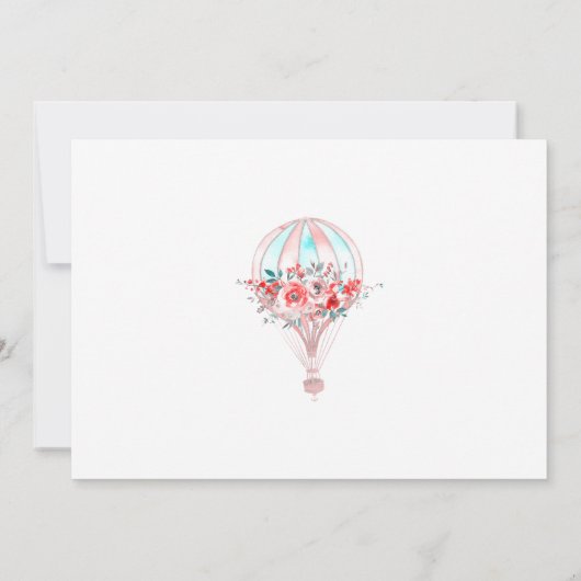 フローラ熱い空気の赤ちゃん彼女が行く場所をシャワー 招待状 (裏面)