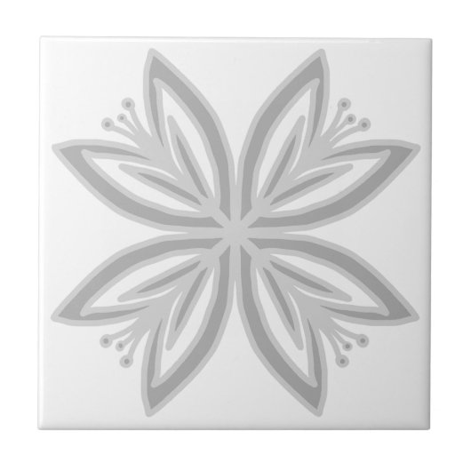 フローラ熱帯グレーと白 タイル (正面)