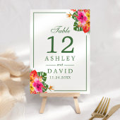 フローラ熱帯ハイビスカス葉ヤシのテーブル番号 テーブルナンバー