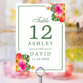 フローラ熱帯ハイビスカス葉ヤシのテーブル番号 テーブルナンバー