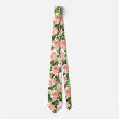 フローラ熱帯パームピンクの花植物園 ネクタイ (正面)