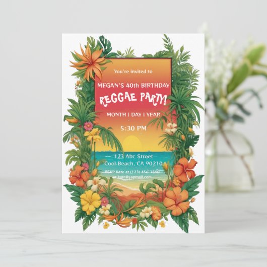 フローラ熱帯レゲエパーティーカスタマイズ 招待状 (スタンド正面)