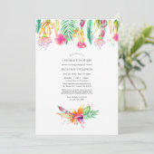 フローラ熱帯夏お祝いの写真 招待状 (スタンド正面)
