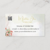 フローラ熱帯植物モダンQRコード 名刺 (裏面)