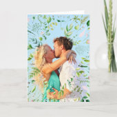 フローラ熱帯緑の写真ありがとう カード (正面)