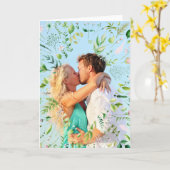 フローラ熱帯緑の写真ありがとう カード (黄色い花)