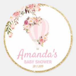 フローラ熱気球ありがとうステッカーラベル ラウンドシール