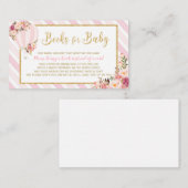 フローラ熱気球が本のピンクの女の子を連れてくる エンクロージャーカード (正面/裏面)