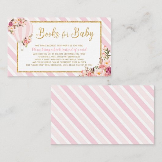 フローラ熱気球で本を持ち込む エンクロージャーカード (正面/裏面)