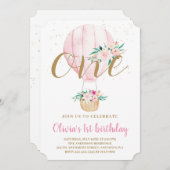 フローラ熱気球の水彩誕生日 招待状 (正面/裏面)