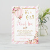 フローラ熱気球ベビーシャワーサンキューカード 招待状 (スタンド正面)