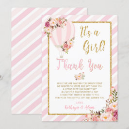 フローラ熱気球ベビーシャワーサンキューカード 招待状