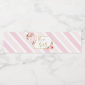 フローラ熱気球ベビーシャワー女の子だ ペットボトルラベル (シングルラベル)