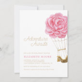 フローラ熱気球ベビーシャワー牡丹 | 招待状 (正面)