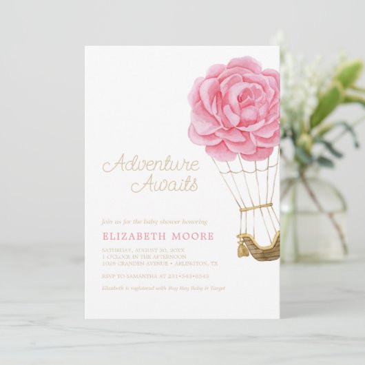 フローラ熱気球ベビーシャワー牡丹 | 招待状 (スタンド正面)