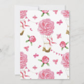 フローラ熱気球ベビーシャワー牡丹 | 招待状 (裏面)